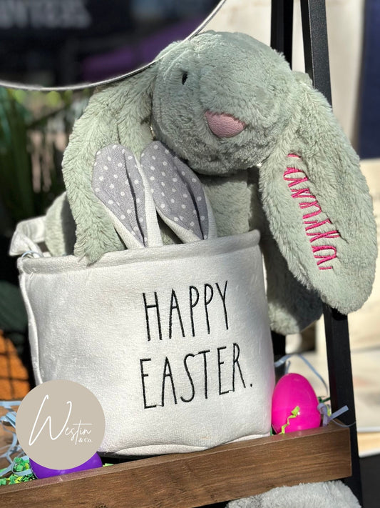 Custom Embroidered Plush Bunny – Personalized Easter Gift 🐰✨