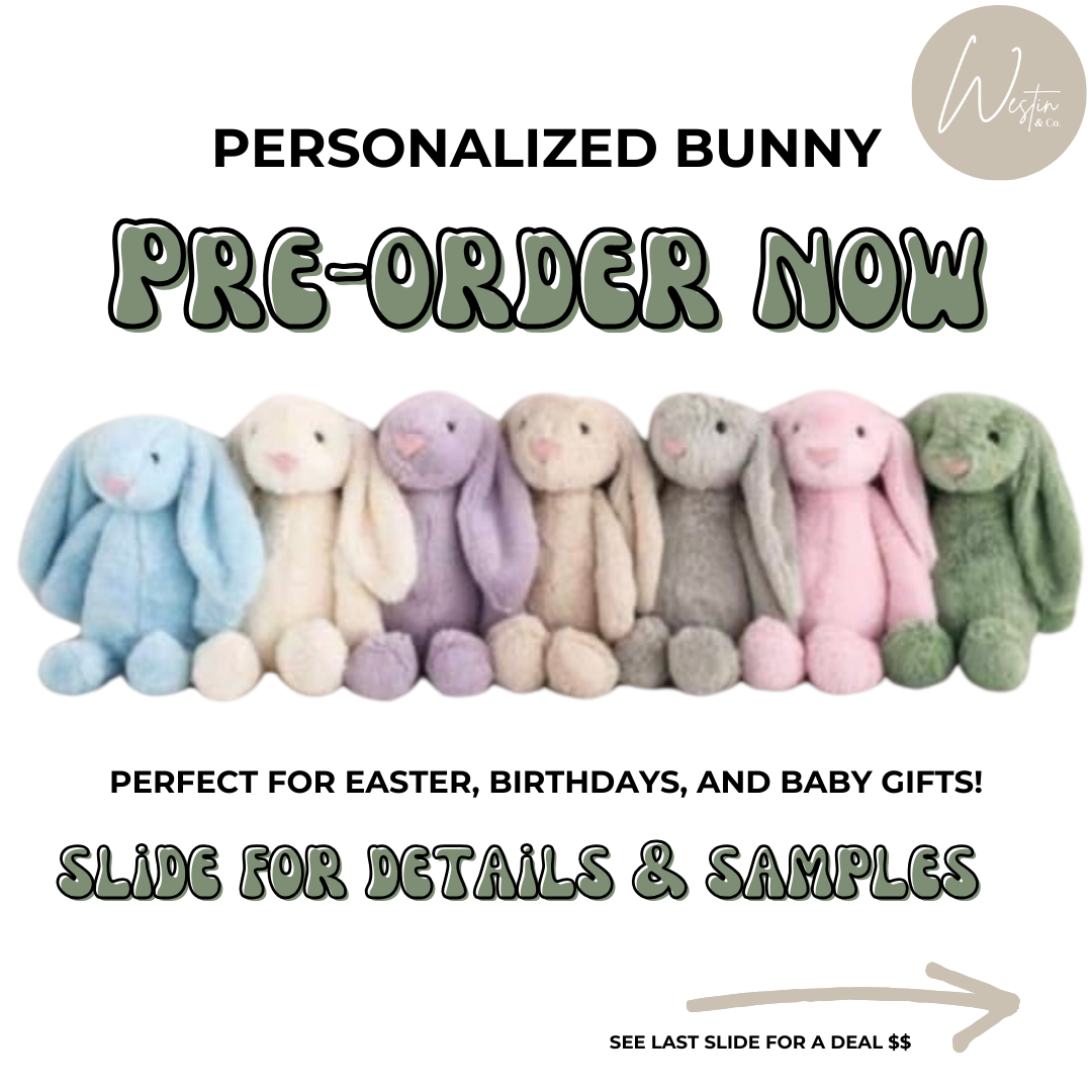 Custom Embroidered Plush Bunny β Personalized Easter Gift π°β¨