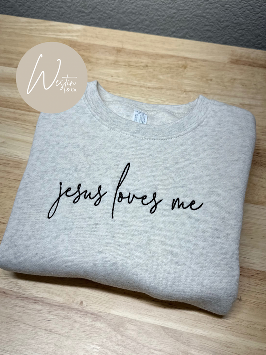 jesus loves me | embroidered sweatshirt | youth sweatshirt