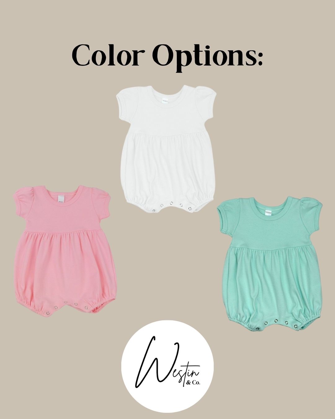 Personalized Baby Bubble Romper | Soft Cotton Infant Outfit | 3 Colors