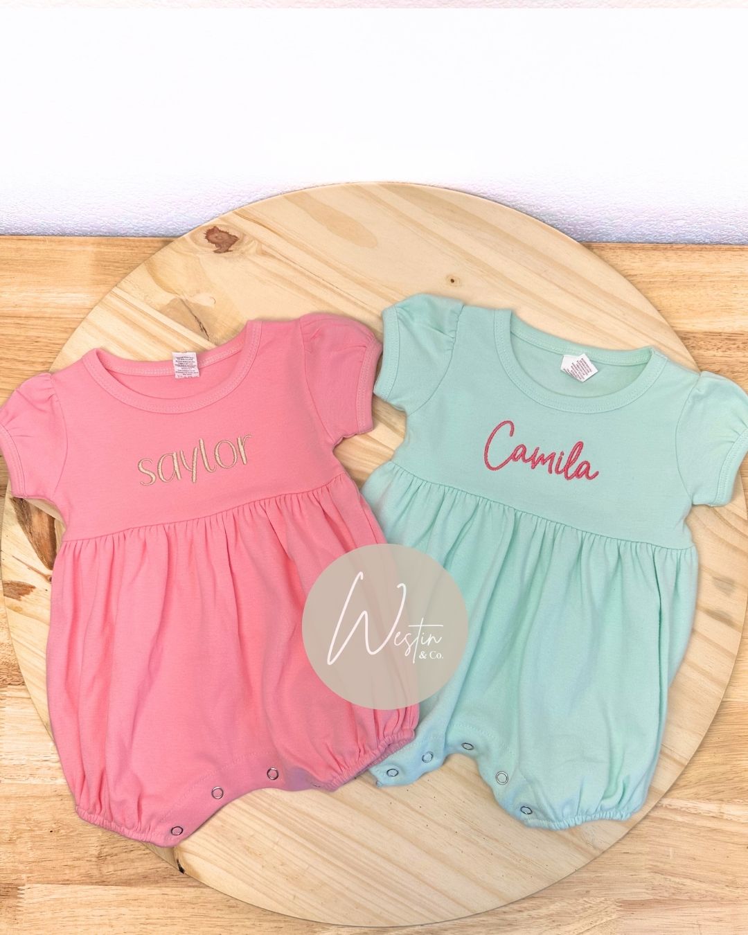 Personalized Baby Bubble Romper | Soft Cotton Infant Outfit | 3 Colors