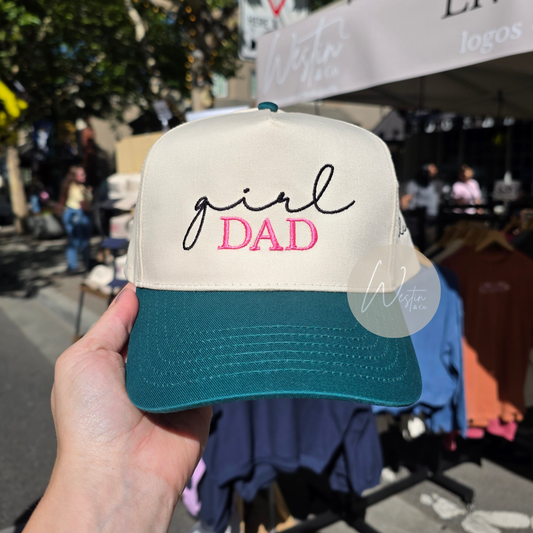 Girl Dad Script Embroidered Trucker Hat
