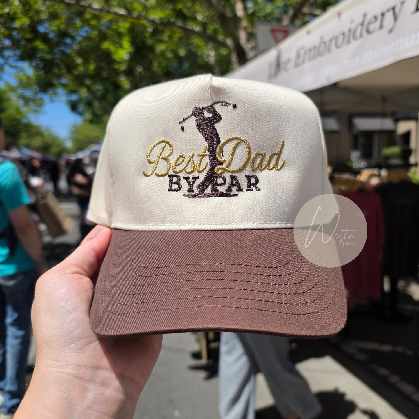 Best Dad By Par Embroidered Trucker Hat