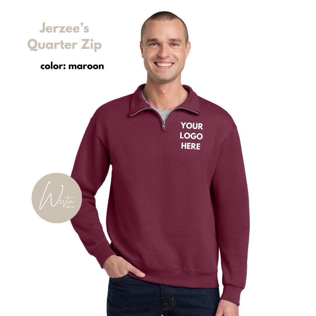 Quarter Zip Sweatshirt | Custom Embroidered