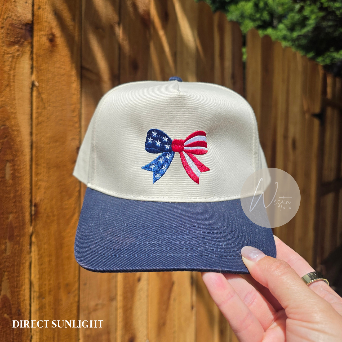 Patriotic Big Bow | Embroidered Hat