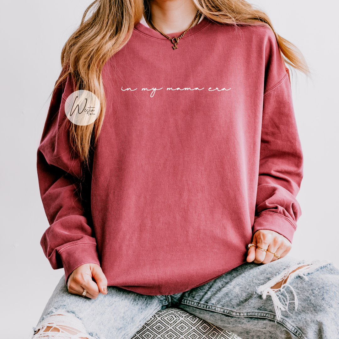 in my mama era | embroidered sweatshirt | comfort colors sweatshirt