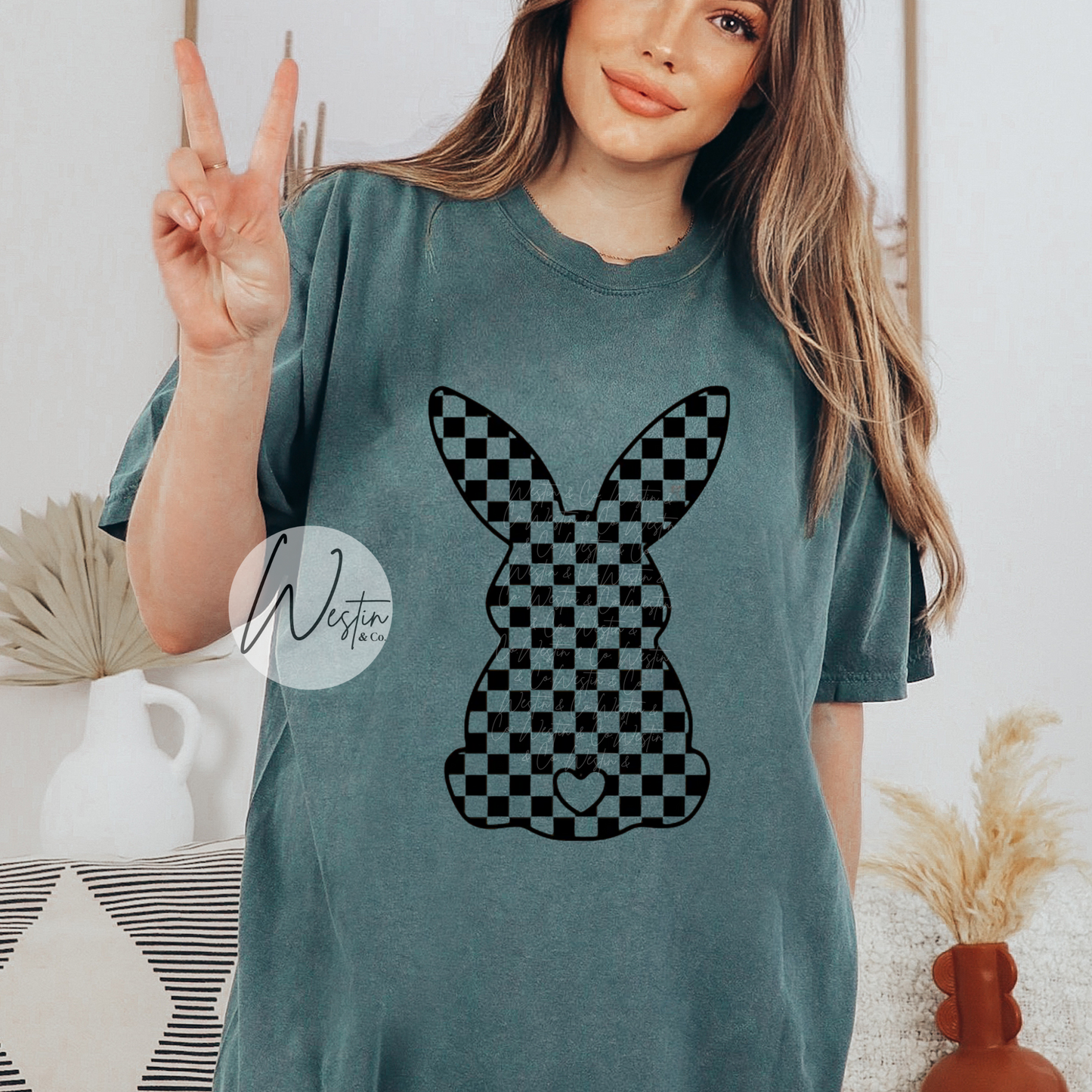 Checkered Bunny Tee