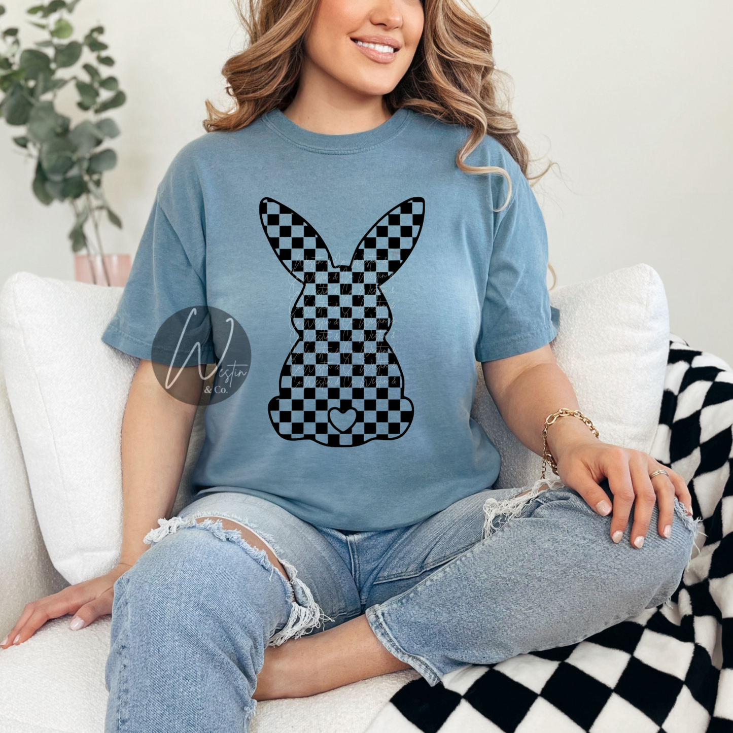 Checkered Bunny Tee