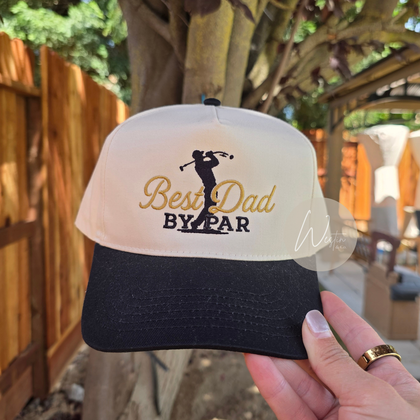 Best Dad By Par Embroidered Trucker Hat