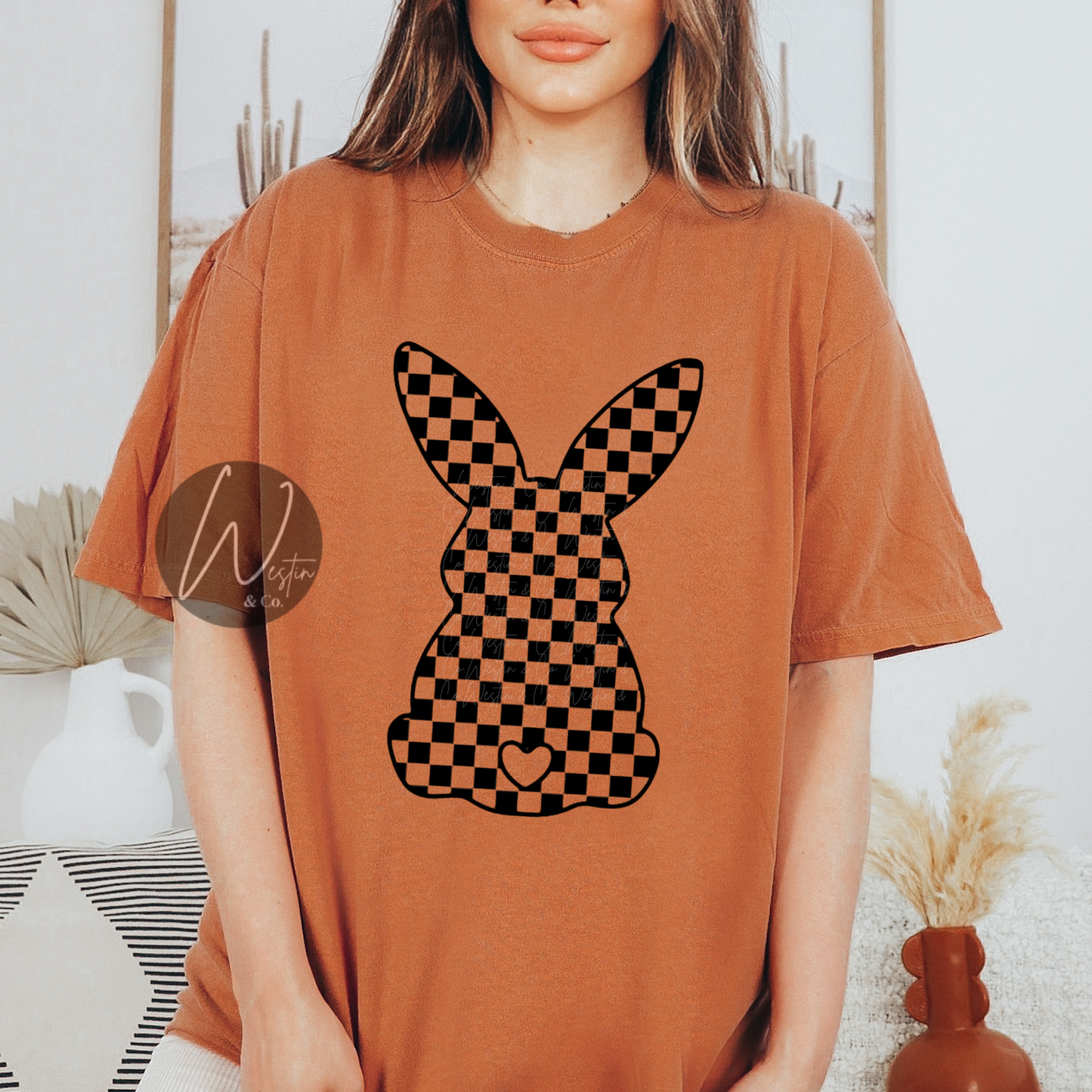 Checkered Bunny Tee