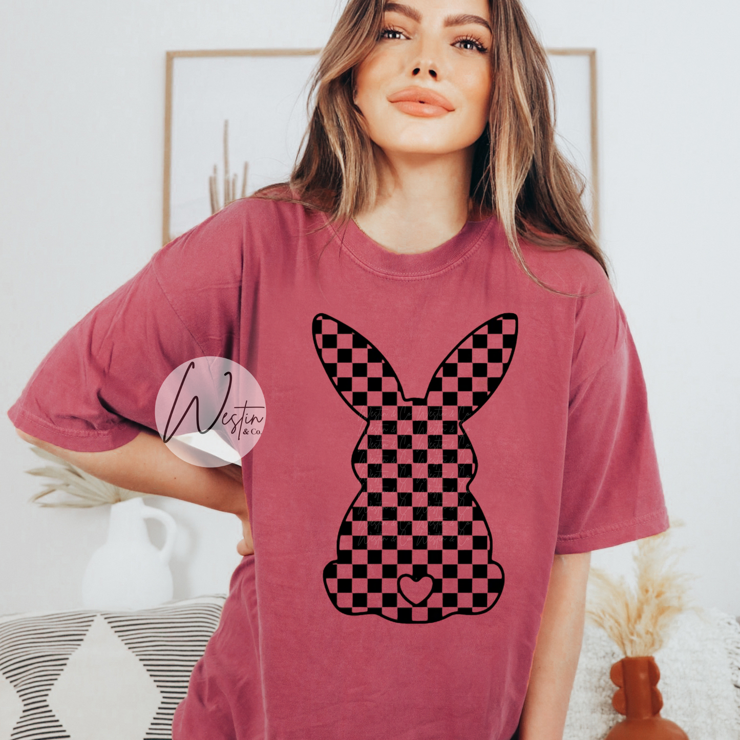 Checkered Bunny Tee