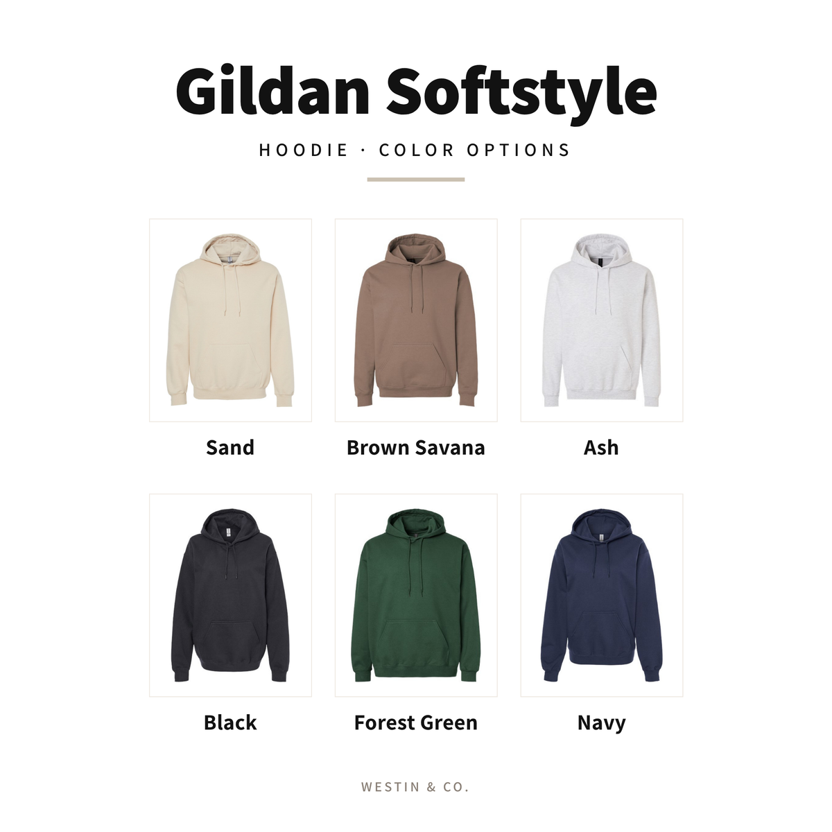 Gildan Softstyle hoodie color options