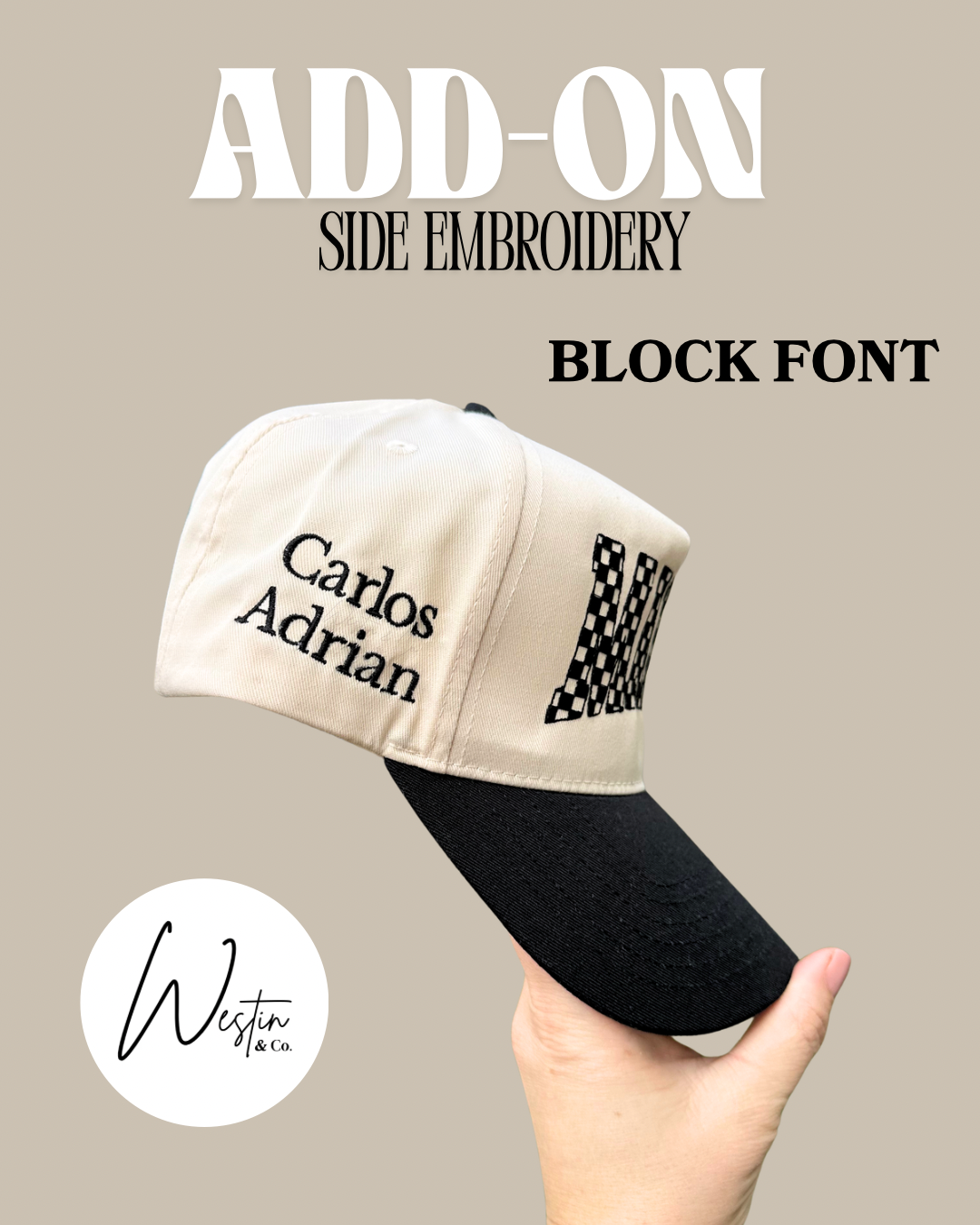 Mama Embroidered Hat (Custom Side Names)