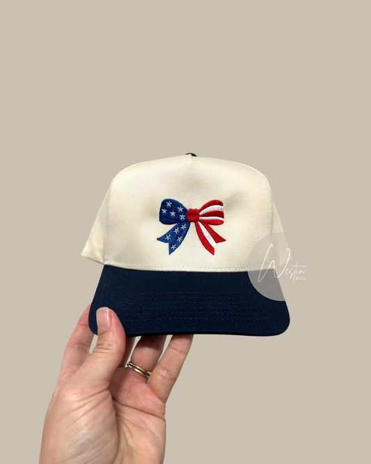 Patriotic Bow | Embroidered Cap – Limited Release