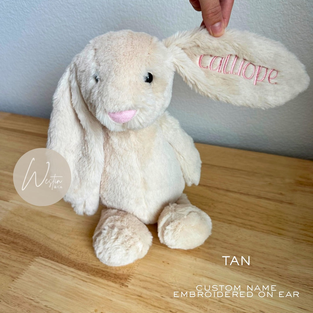 Custom Embroidered Plush Bunny – Personalized Gift 🐰✨