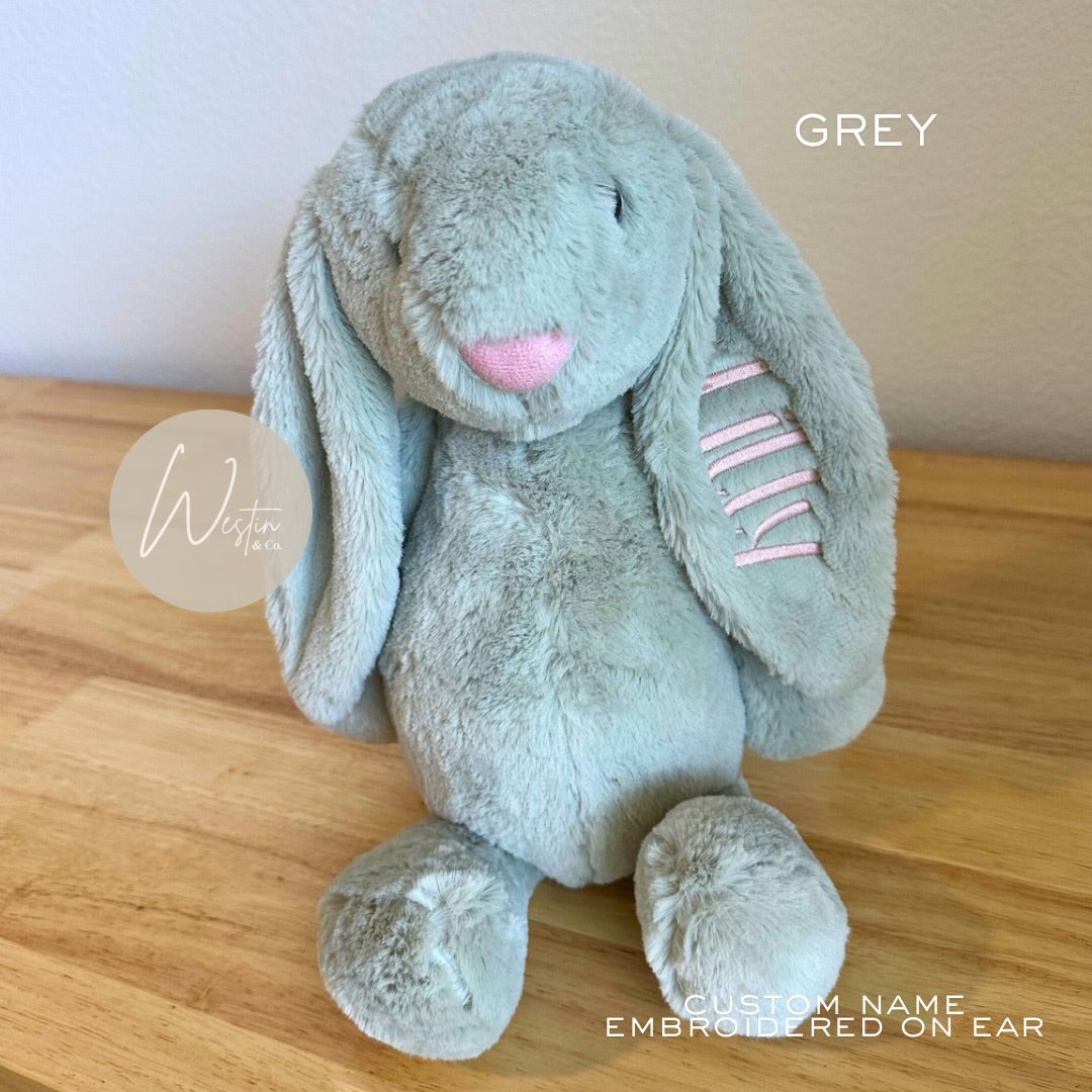 Custom Embroidered Plush Bunny – Personalized Gift 🐰✨