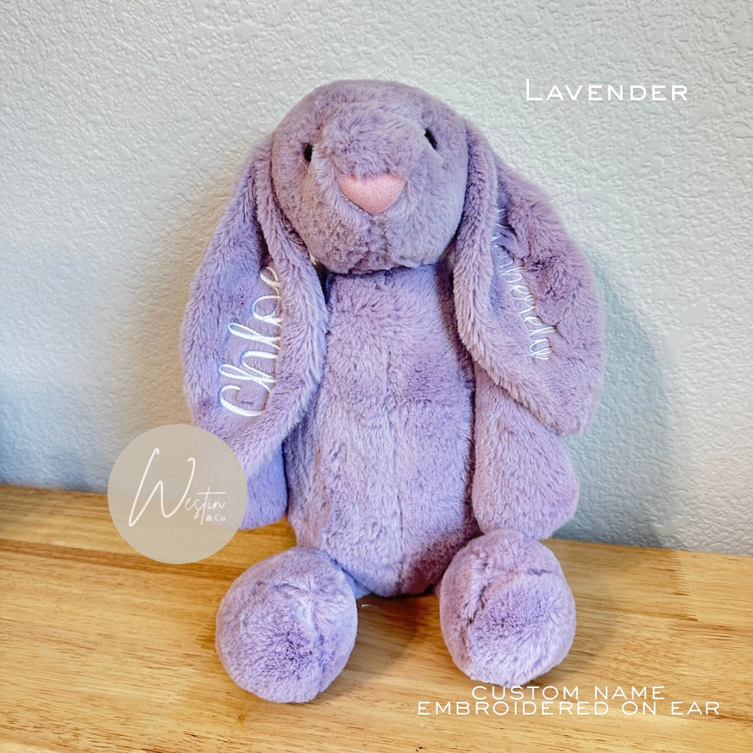 Custom Embroidered Plush Bunny – Personalized Gift 🐰✨