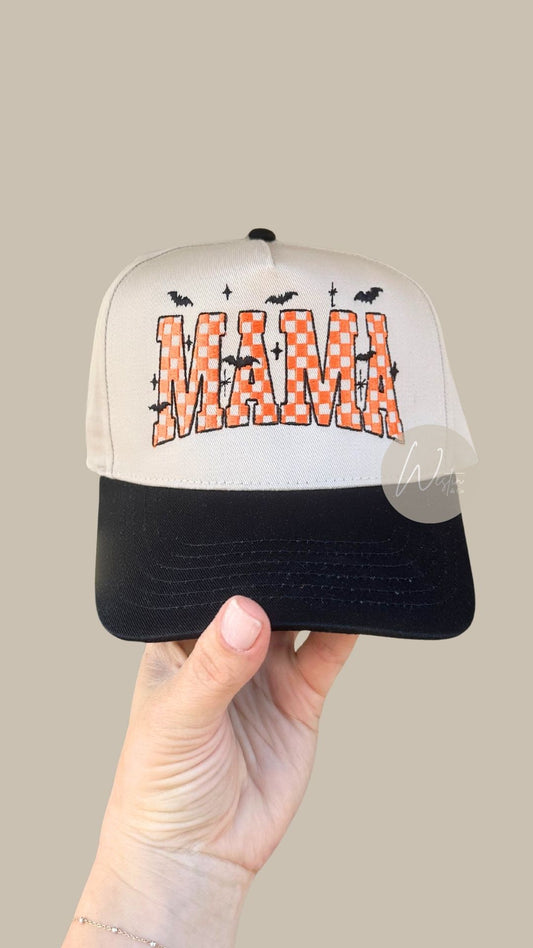Spooky Mama Embroidered Two-Tone Snapback Hat