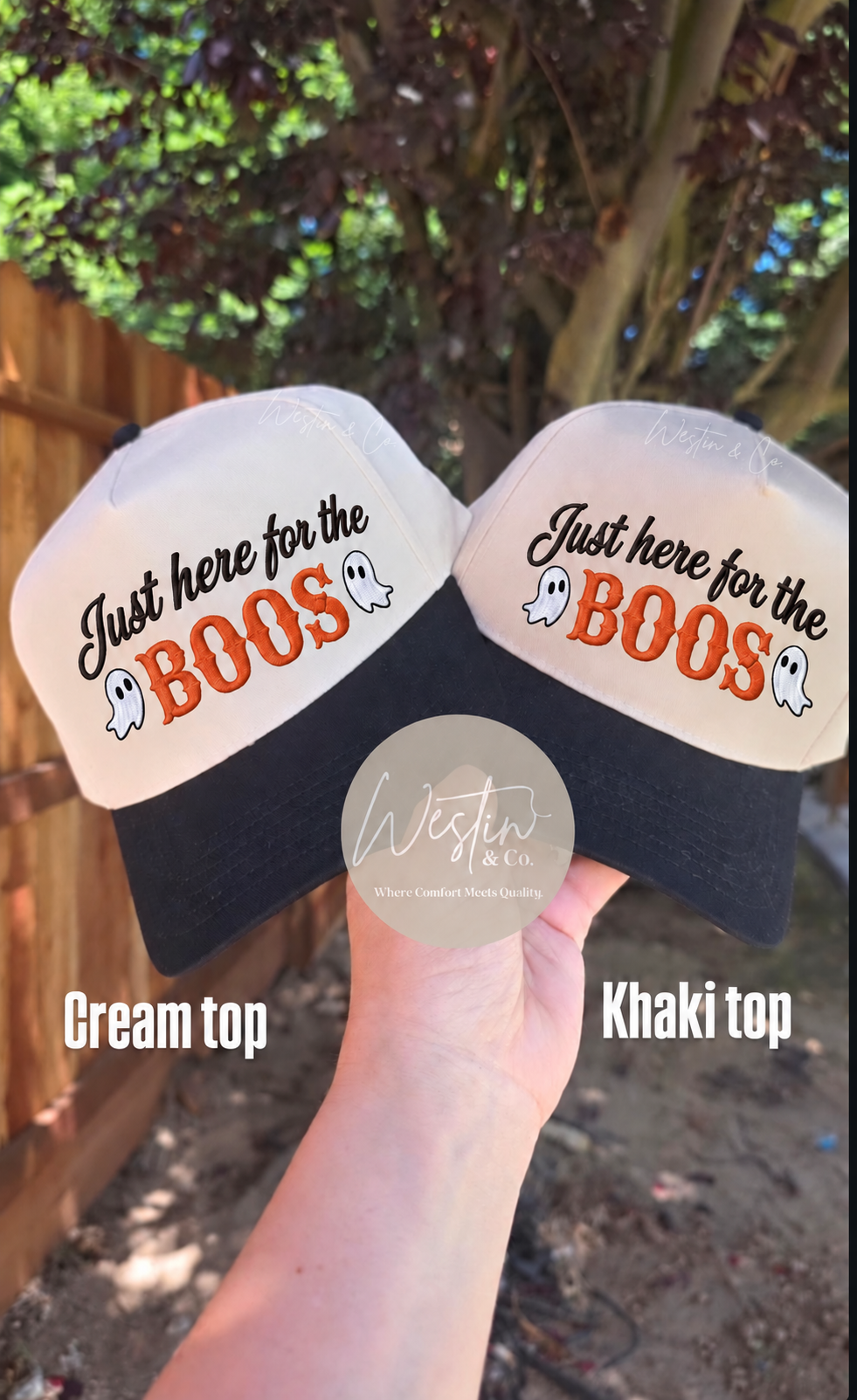 Just Here for the Boos Embroidered Two-Tone Snapback Hat
