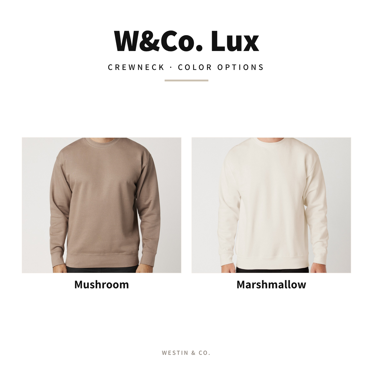 W&Co. Lux crewneck color options
