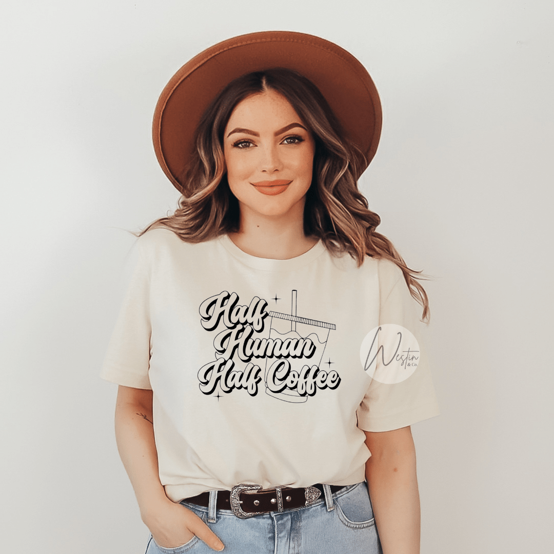 Half Human Half Coffee Tee